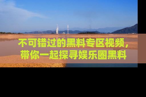 不可错过的黑料专区视频，带你一起探寻娱乐圈黑料